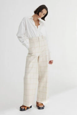 SIGNIFICANT OTHER - Georgia Check Pant (Almond Check)