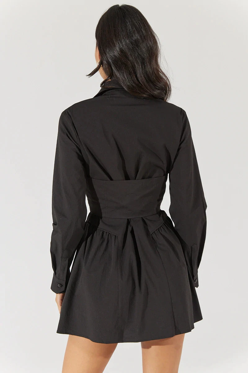 SOVERE / STUDIO - Capture Corset Shirt Dress (Noir) 2 SOVERE / STUDIO - Capture Corset Shirt Dress (Noir) - Image 2