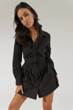 SOVERE / STUDIO - Capture Corset Shirt Dress (Noir) 6 SOVERE / STUDIO - Capture Corset Shirt Dress (Noir) -Faithfull The Brand || Carver™ || One Teaspoon Shop elysian collective sovere studio capture corset shirt dress noir 3