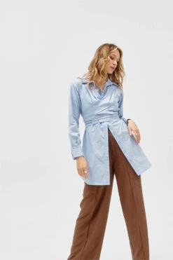 SOVERE / STUDIO - Dixie Wrap Shirt Dress (Blue) -Faithfull The Brand || Carver™ || One Teaspoon Shop elysian collective sovere studio dixie wrap shirt dress blue 3