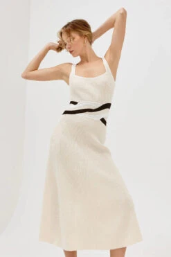 SOVERE / STUDIO - DRIFT KNIT MIDI DRESS (NEUTRAL)