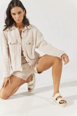 SOVERE / STUDIO - Escape Knit Trucker (Natural) -Faithfull The Brand || Carver™ || One Teaspoon Shop elysian collective sovere studio escape knit trucker 4