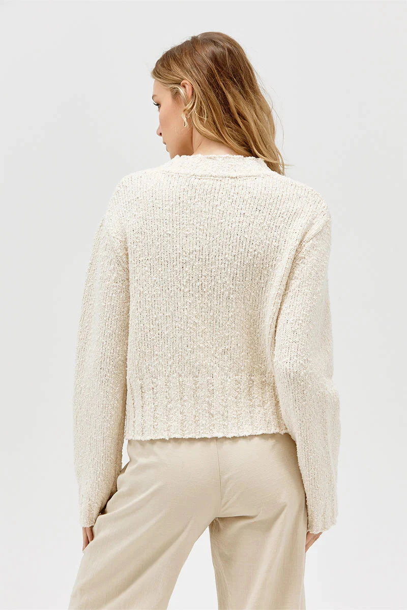 SOVERE / STUDIO - Inverse Crop Cardi (Cream) 2 SOVERE / STUDIO - Inverse Crop Cardi (Cream) - Image 2