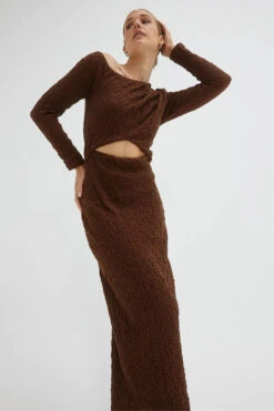 SOVERE / STUDIO - Overcast Dress (Carob) -Faithfull The Brand || Carver™ || One Teaspoon Shop elysian collective sovere studio overcast dress carob 2