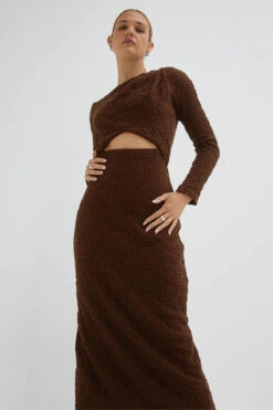 SOVERE / STUDIO - Overcast Dress (Carob) -Faithfull The Brand || Carver™ || One Teaspoon Shop elysian collective sovere studio overcast dress carob 4