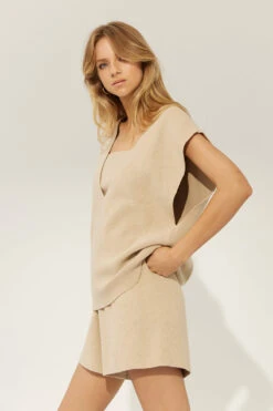 SOVERE STUDIO - Solace Combo Knit Vest (Neutral) -Faithfull The Brand || Carver™ || One Teaspoon Shop elysian collective sovere studio solace combo knit vest neutral 1