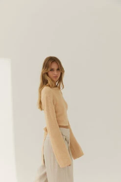 SOVERE STUDIO - Zeal Tie Back Knit (Custard) -Faithfull The Brand || Carver™ || One Teaspoon Shop elysian collective sovere studio zeal tie back knit custard 1