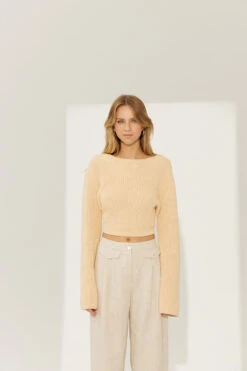 SOVERE STUDIO - Zeal Tie Back Knit (Custard)