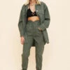 SUBOO - Abbie High Waisted Panel Pants (Olive) FINAL SALE