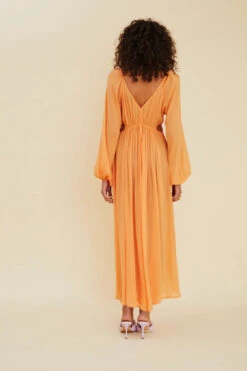 SUBOO - AURA LONG SLEEVE CUT OUT MIDI DRESS (MELON) -Faithfull The Brand || Carver™ || One Teaspoon Shop elysian collective suboo aura long sleeve cutout midi dress melon 3