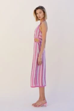 SUBOO - Beck Halter Cut Out Dress (Fuschia) 9 SUBOO - Beck Halter Cut Out Dress (Fuschia) -Faithfull The Brand || Carver™ || One Teaspoon Shop elysian collective suboo beck halter cut out dress fuschia metallic 5