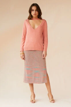 SUBOO - Ella V Back Sweater (Peach) -Faithfull The Brand || Carver™ || One Teaspoon Shop elysian collective suboo ella v back sweater peach 3