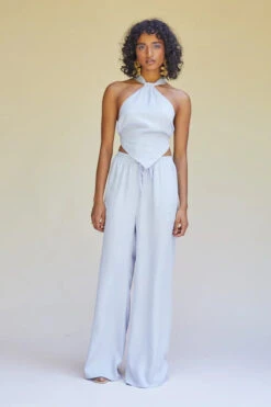 SUBOO - Kari Elastic Waist Pants (Pale Blue)