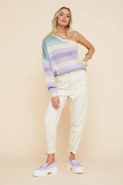 SUBOO - Leandra One Shoulder Knit (Lilac Ombre)