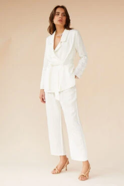 SUBOO - Marlo Drapey Blazer (Ivory) -Faithfull The Brand || Carver™ || One Teaspoon Shop elysian collective suboo marlo drapey blazer ivory 3