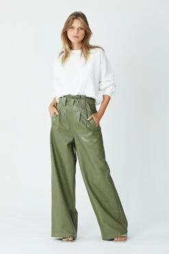 SUBOO - Nicole Vegan Leather Pant (Olive) 6 SUBOO - Nicole Vegan Leather Pant (Olive) -Faithfull The Brand || Carver™ || One Teaspoon Shop elysian collective suboo nicole vegan leather pant 3