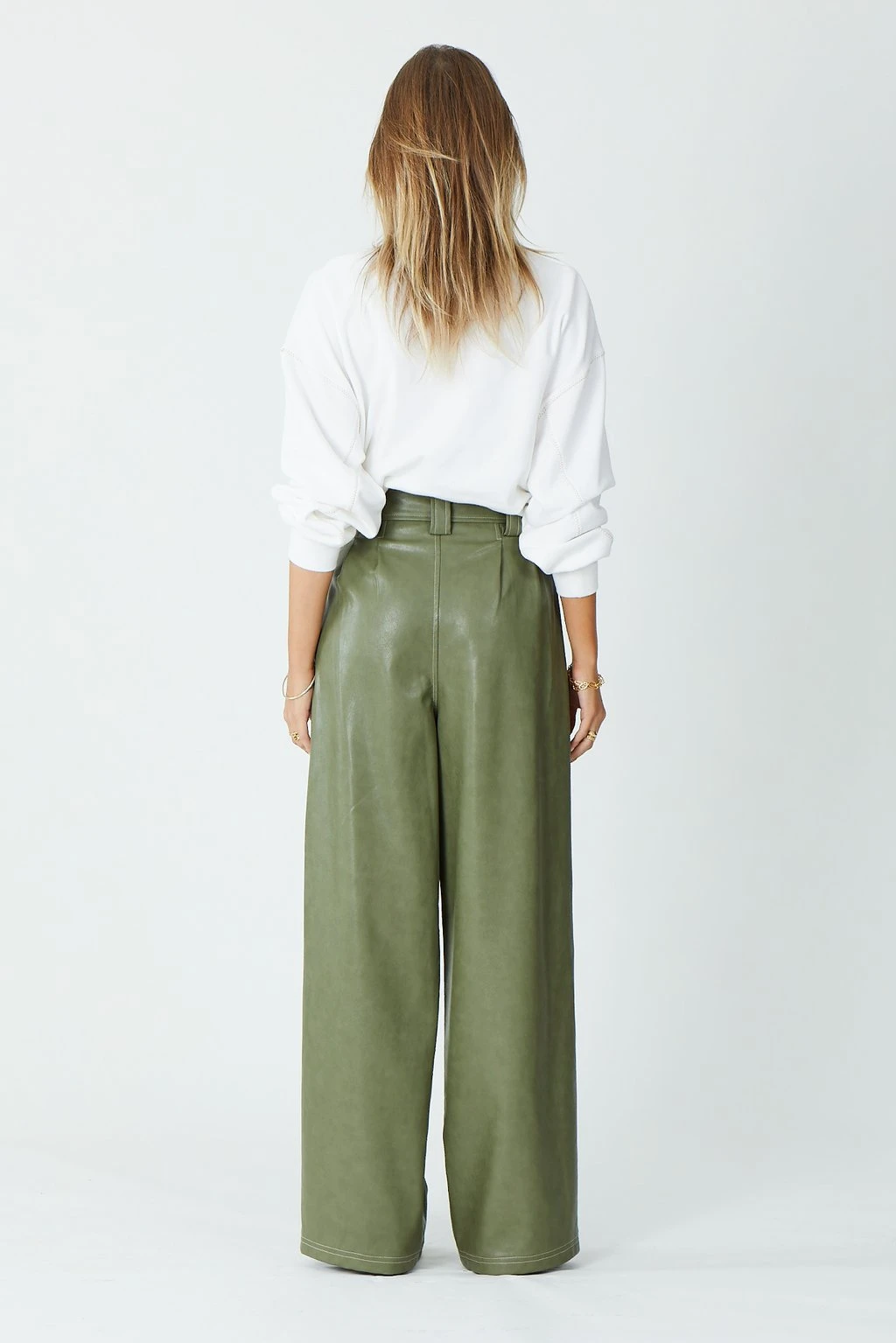 SUBOO - Nicole Vegan Leather Pant (Olive) 4 SUBOO - Nicole Vegan Leather Pant (Olive) - Image 4