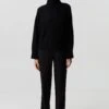 THIRD FORM -Boucle Knit Turtleneck (Black)