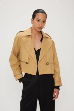 THIRD FORM - Frontier Crop Trench Jacket (Tan)