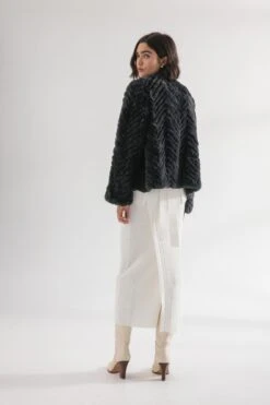 Friends With Frank - The Zigzag Frank Jacket - Slate Grey -Faithfull The Brand || Carver™ || One Teaspoon Shop elysian collective Friends With Frank Rabbit Fur Woven Zigzag Weave Frank Jacket Slate Grey 5 1200x1800 2949eb68 a4fa 45bd a090 4afb9ba634b0