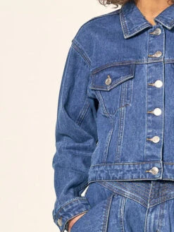KIVARI - CELINE DENIM JACKET (MID BLUE) 9 KIVARI - CELINE DENIM JACKET (MID BLUE) -Faithfull The Brand || Carver™ || One Teaspoon Shop elysian collective kivari celine denim jacket mid blue 3