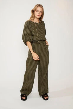 SUBOO - Queenie Paper-Bag Pant (Olive Green)