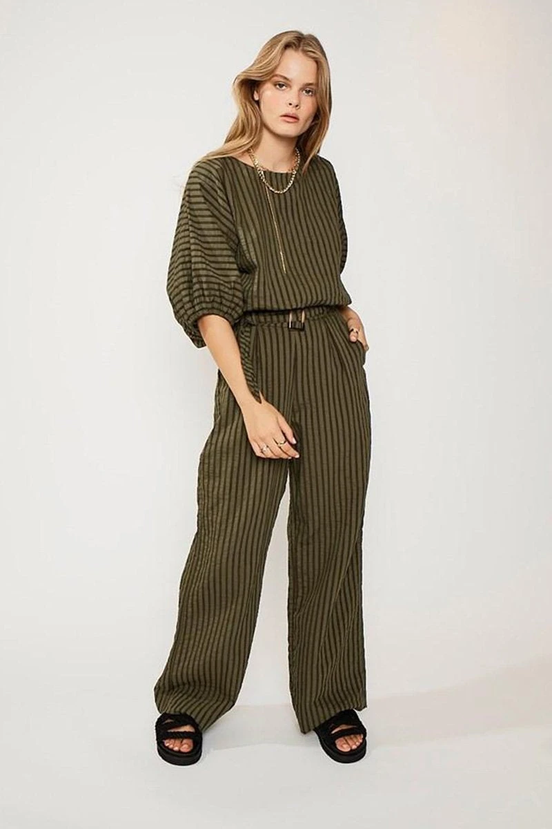 SUBOO - Queenie Paper-Bag Pant (Olive Green) 1 SUBOO - Queenie Paper-Bag Pant (Olive Green)