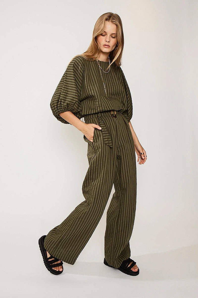 SUBOO - Queenie Paper-Bag Pant (Olive Green) 3 SUBOO - Queenie Paper-Bag Pant (Olive Green) - Image 3