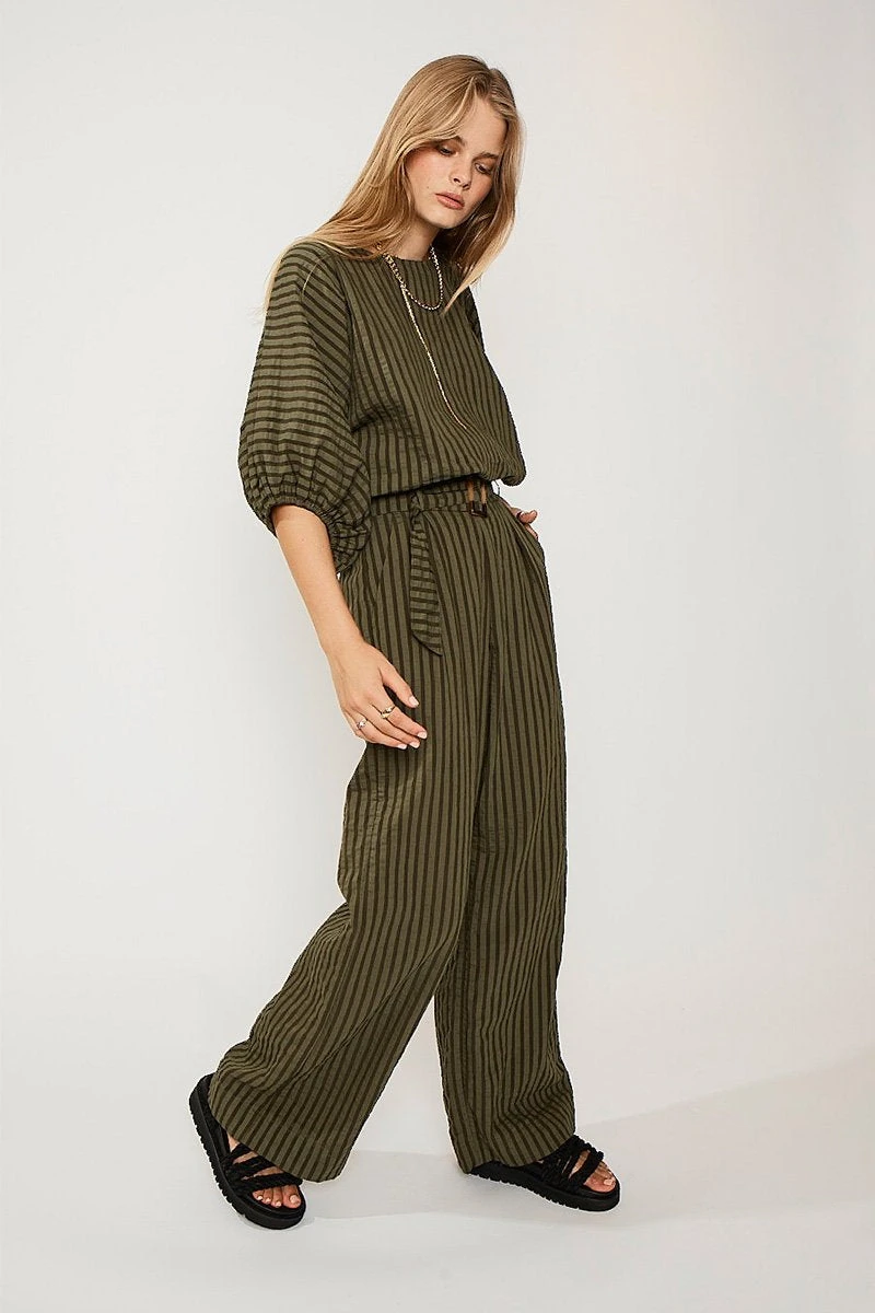 SUBOO - Queenie Paper-Bag Pant (Olive Green) 6 SUBOO - Queenie Paper-Bag Pant (Olive Green) - Image 6